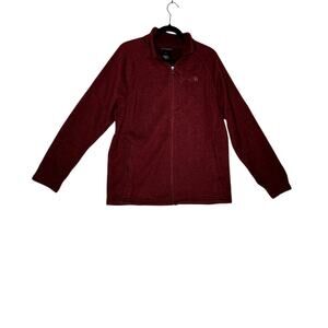 The North Face size L burgundy zip up jacket zip pockets outdoors hiking caual